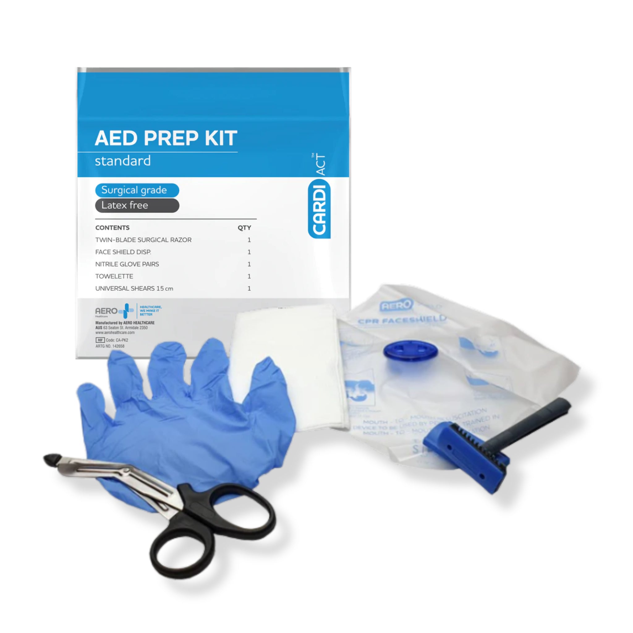 HeartSine Samaritan PAD 500P Defibrillator Package with Wall Cabinet - CARDIACT Alarmed Outdoor AED Wall Cabinet CC-90