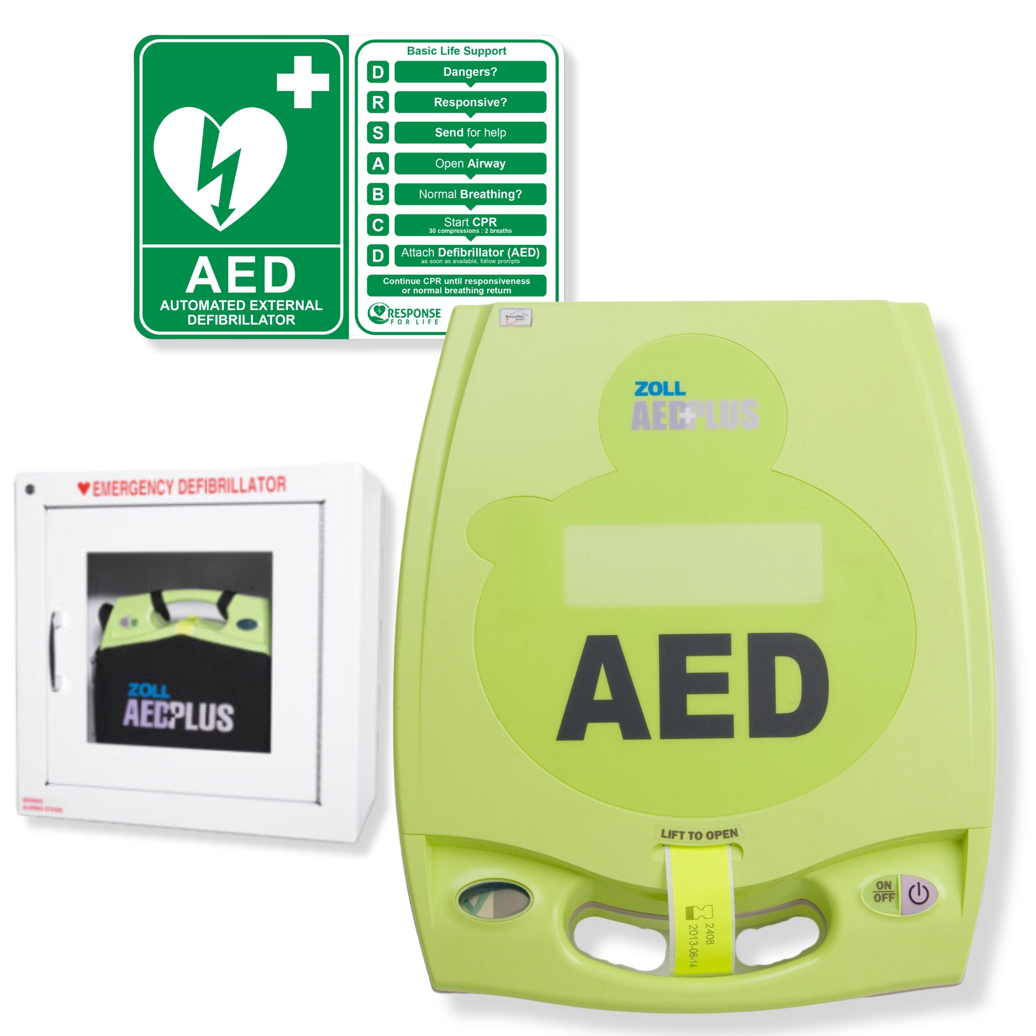 ZOLL AED Plus Defibrillator Package with Wall Cabinet - ZOLL Standard Cabinet