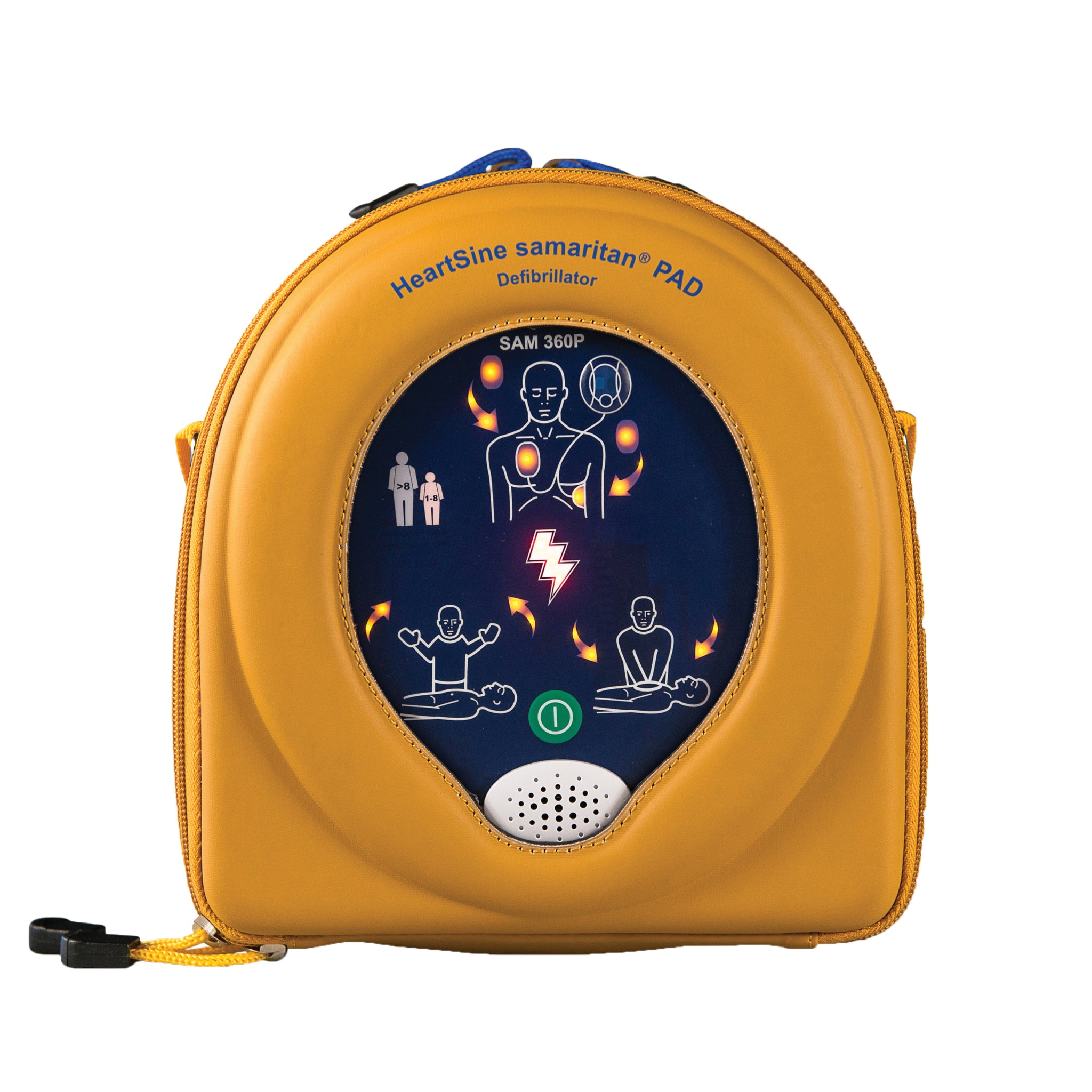 HeartSine Samaritan PAD 360P Defibrillator Package with Wall Bracket - Green Bracket