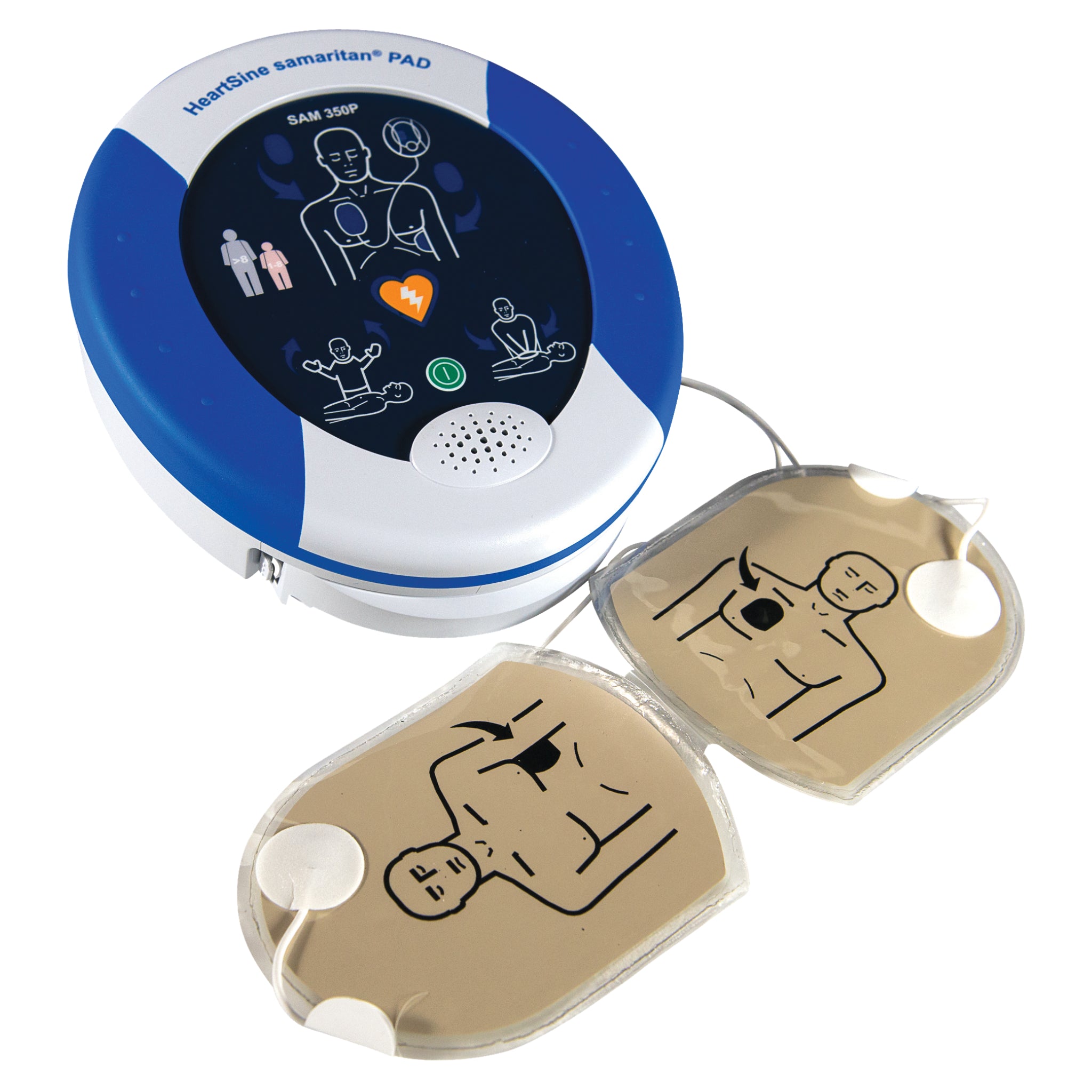 HeartSine Samaritan PAD 360P Defibrillator Package with Wall Bracket - Green Bracket