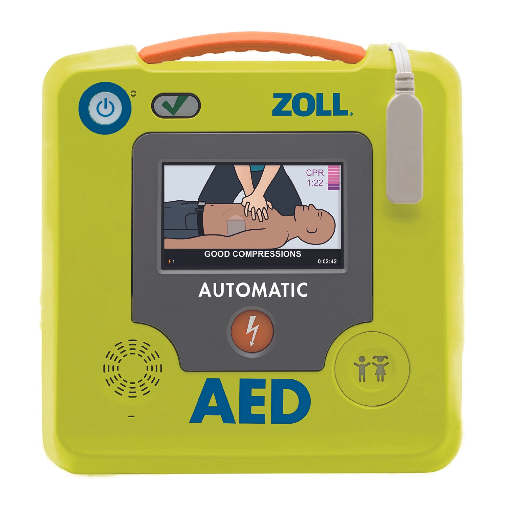 ZOLL AED 3 Defibrillator Package with Wall Cabinet - CARDIACT Alarmed AED Wall Cabinet with Strobe Light CC-50