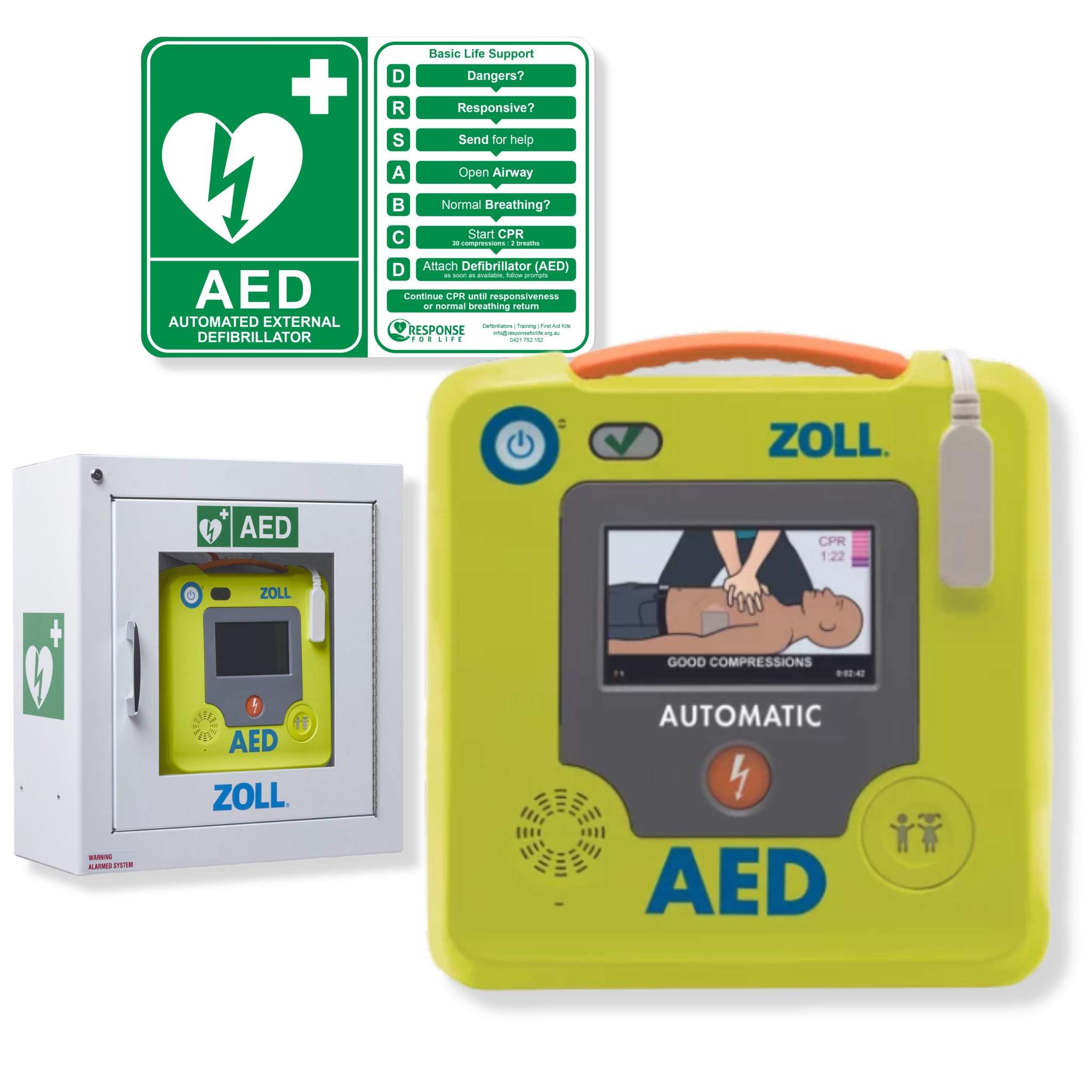 ZOLL AED 3 Defibrillator Package with Wall Cabinet - ZOLL AED 3 Wall Cabinet